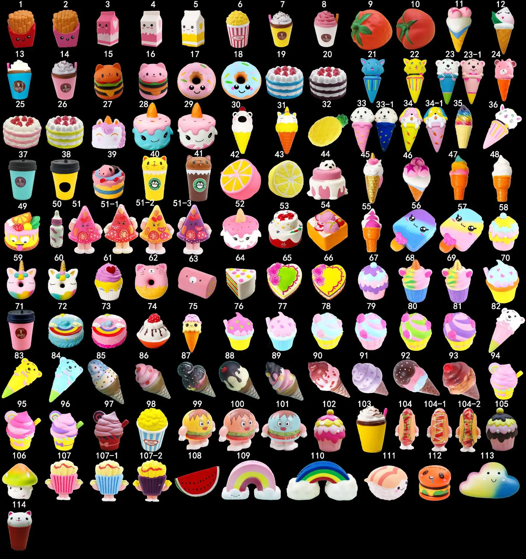 China Factory custom display box  Kawaii Pu Foam Slow Food Ice cream Squeeze Toy Slow Rising Scented Cute Squishy set meal