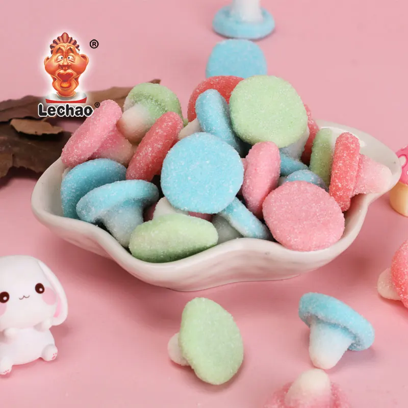 Chinese custom halal candy sour mushroom shape bulk candy wholesale dulces gummy candy