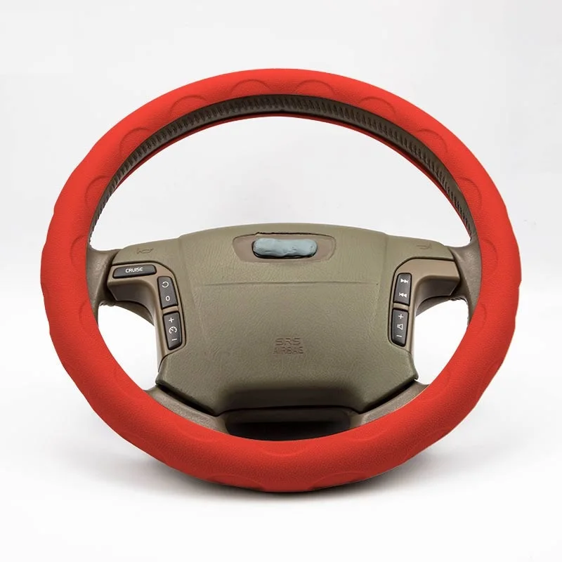 factory supply colorful anti-skid universal silicone car gear cover handbrake cover spiral pattern car steering wheel cover