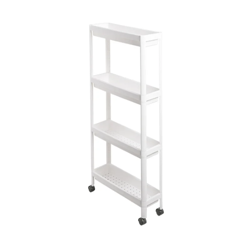  Bedroom shelf bathroom toilet layered plastic trolley dormitory bedside floor- standing gap with