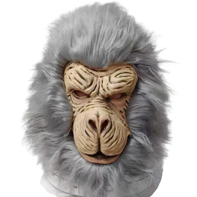 Animal Chimp Latex Mask Full Head Gorilla Monkey Ape chimpanzee Rubber Mask Halloween Costume Cosplay Party Mask for Adults