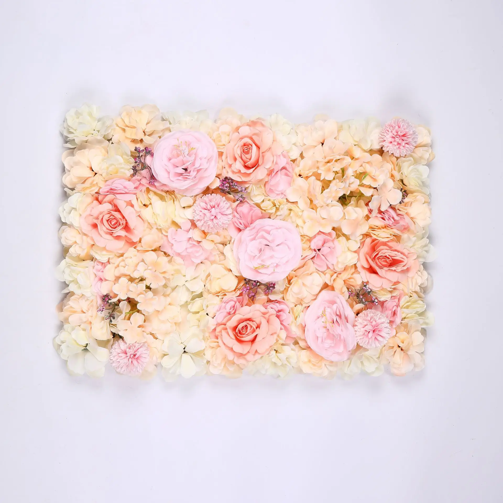 Hot Sale Wholesale Artificial Decorative Cloth Silk Rose Peony Wedding Flower Wall