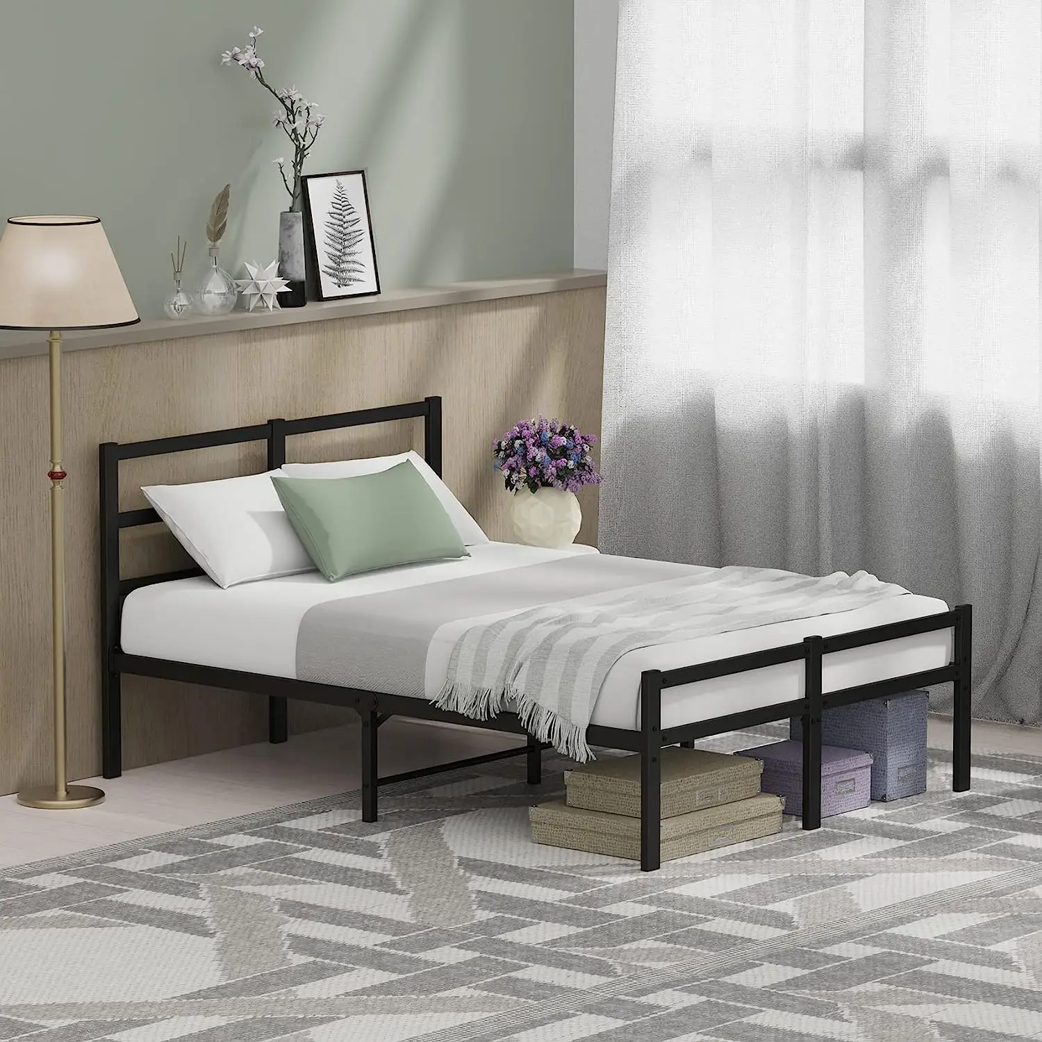 Wholesale Price Custom Manufacturer wholesale bedroom furniture metal bed Modern single large metal bed