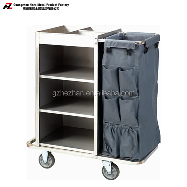 
Hotel Single-sided Metal Linen Laundry Cart Room Service Linen Cleaning Laundry Cart 