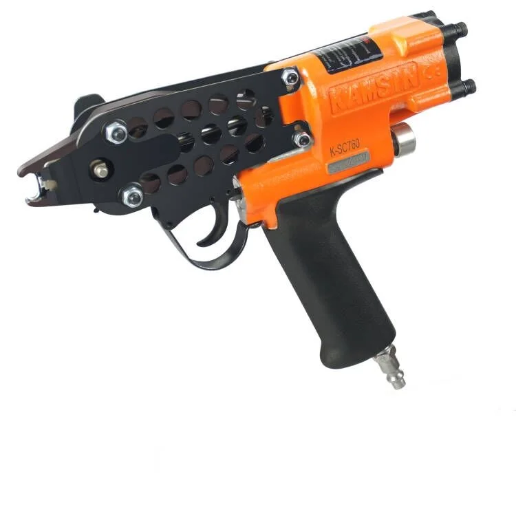 KAMSIN SC760 16 Gauge 1/2' Crown 3.0-4.8 mm Closure Diameter Strengthened Jaws Durable Air Power Gun Pneumatic Hog Ring Gun