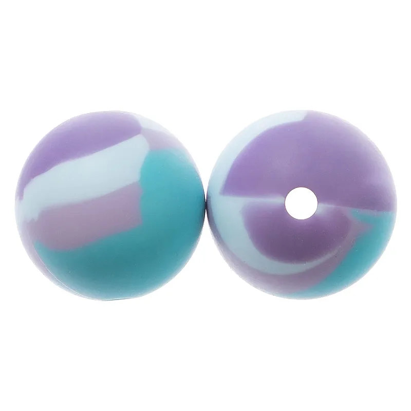 Смешанные Силиконовые Круглые бусины 15 мм детские мягкие круглые из пищевого силикона для прорезывания зубов