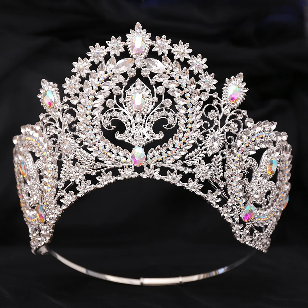 2024 Miss Large Beauty Wedding Jewelry Headpiece Costume Jewelry Bridal Hair Accessories Crystal Pageant Crown Tiara