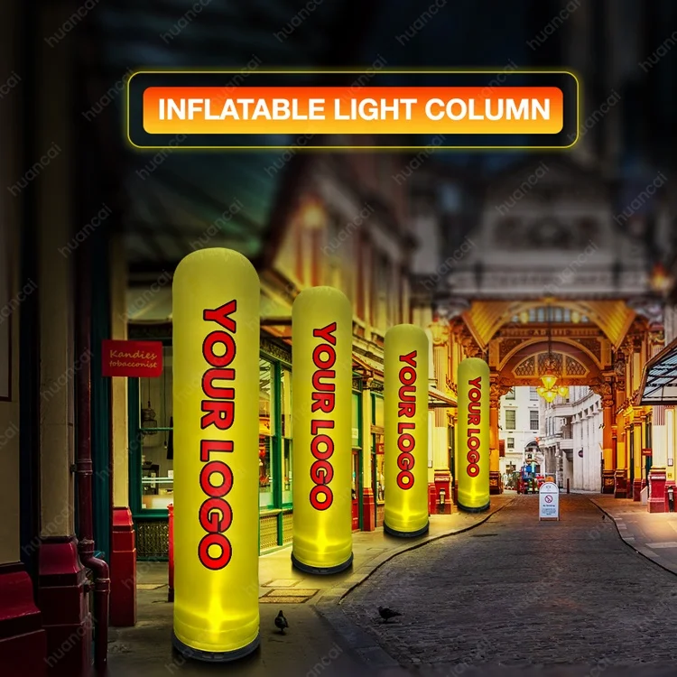 Rapid Customized Design Inflatable Totem Display Outdoor Led Inflatable Pole Light Column Advertising Inflatables Pillars Column