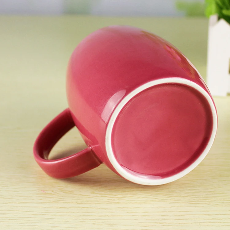 European Simple restaurant cheap bulk red color fashion oem ceramic coffee tea mugs