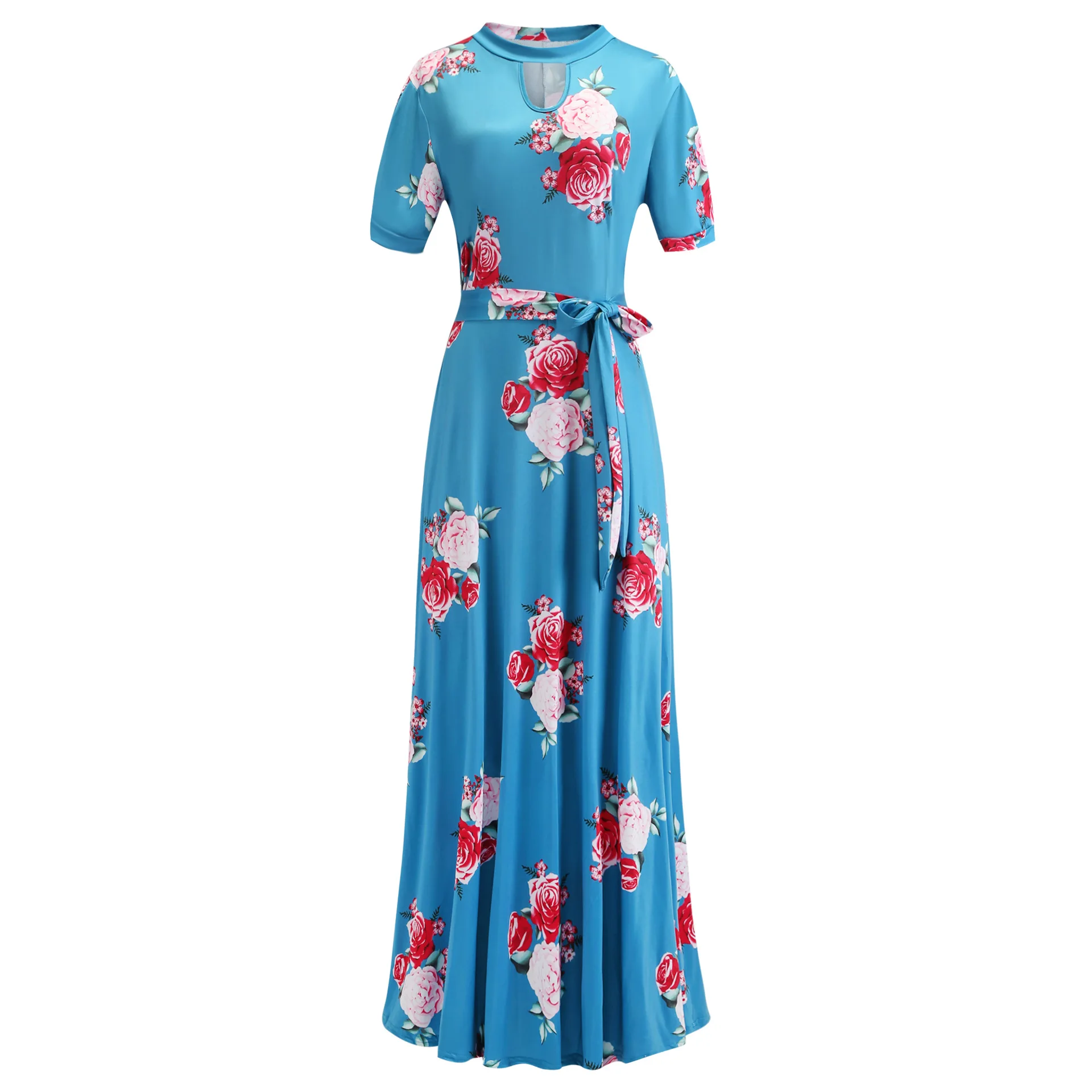 Hot Sale Fall Floral Print Fat Women Long Sleeve Dress Plus Size 3xl 4xl 5xl Elegant Casual Women Party Evening Dresses