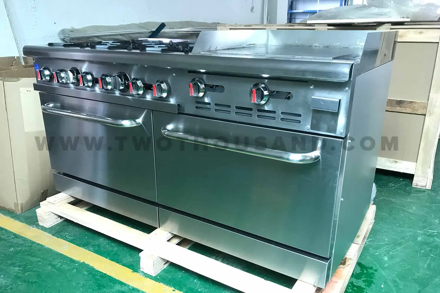 RGR60-G24 6 Burners ETL Restaurant Gas Stove with Oven and Griddle