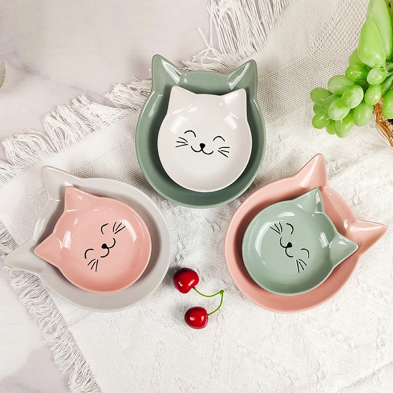 24 Piece Sample Available Cute Cats Children/kids Ceramic Dinnerware Sets Plates Dishes Bowls with Mug Dinner Set