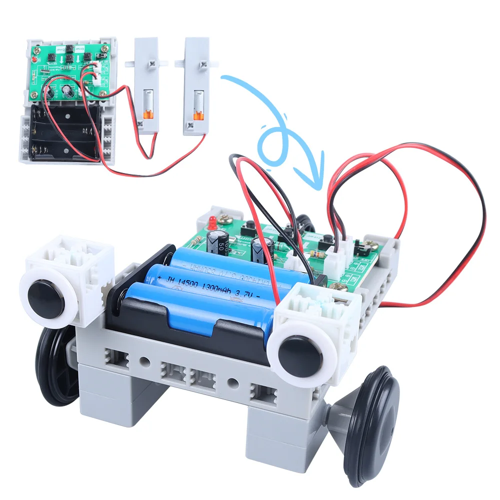 Factory Kids Button Programmable Robotics Kit Education DIY Robot Toys Kit Building Block Set Button Coding Smart Robot Car