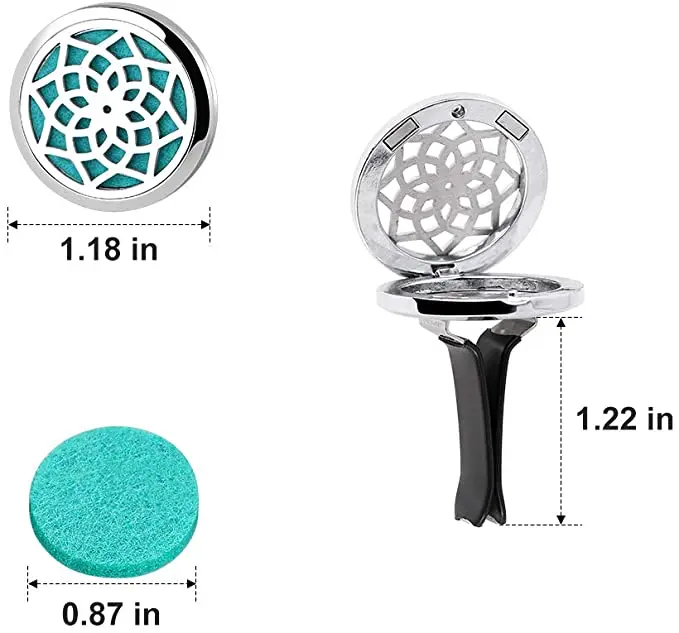 Лидер продаж Amazon автомобильный диффузор на заказ черное эфирное масло для ароматерапии медальон из нержавеющей стали подвесной освежитель воздуха