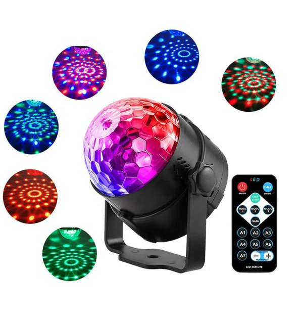 
Remote Control Sound Activated Flash Laser Disco Ball Lights Dropship USB RGB Stage Light Music Light Party Club KTV Decoration 