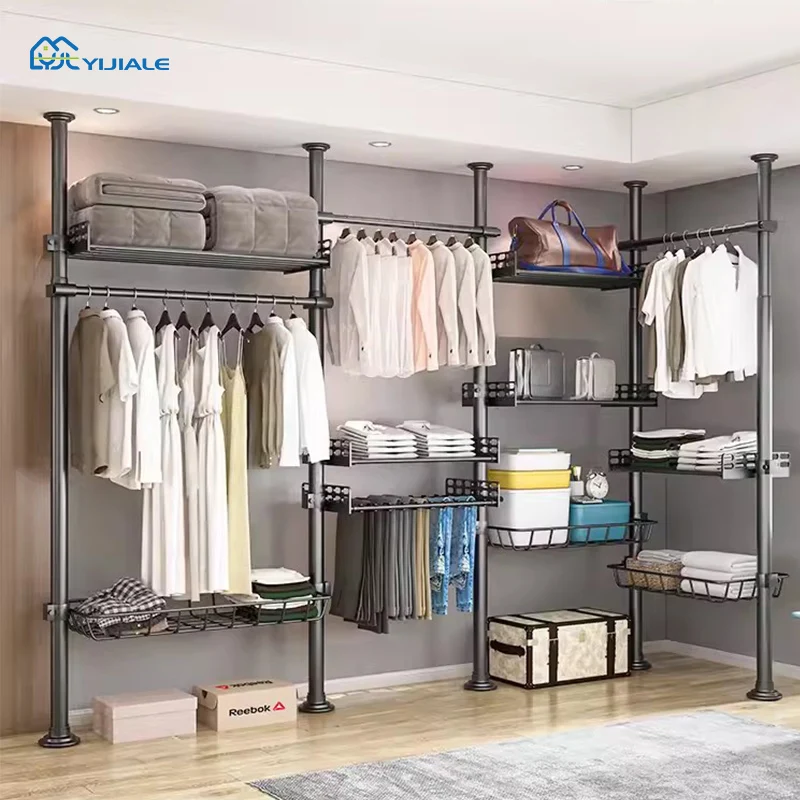 Portable  Metal Wardrobe Closet Clothes Bedroom Wardrobe Steel Frame Luxury Closet Design