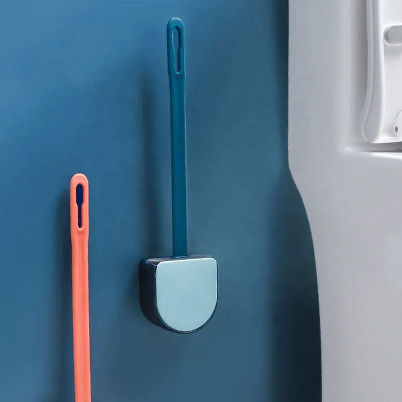 Cheap Soft Plastic TPR Silicon Toilet Brush With Holder for Bathroom Cleaning Brush Tools