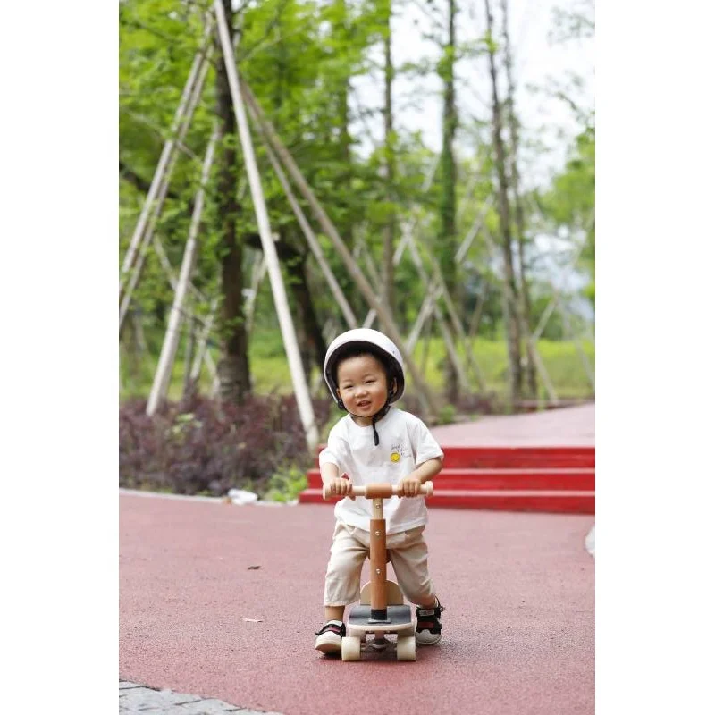 Solid Wood  Children  Skateboard Children Tricycle Push Balance Baby Small Ride on Bike for Kids