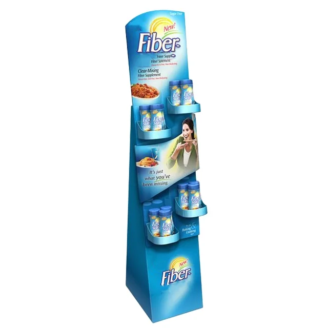 ECO-friendly Corrugated Cardboard POP Display Stands for Vitamin/Fiber Pharmacy Products Display