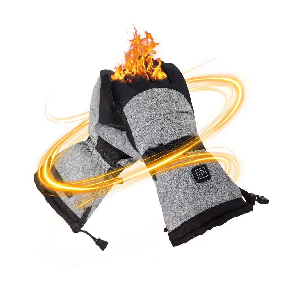 Зимние спортивные мотоциклетные перчатки с сенсорным экраном, перезаряжаемая батарея 4000 мАч, теплые перчатки для катания на лыжах с подогревом