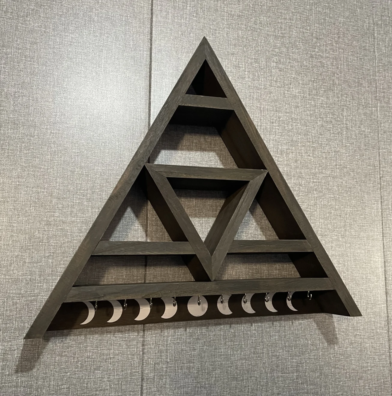 Triangle Wall Shelf Crystal Shelf Display for Stones Witchy Decor for The Home, Crystal Holder Crystal Display Shelf