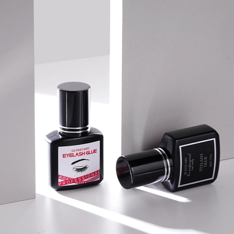 5ml 1-2 Second Fast Dry Diamond Professional False Eyelash Extension Glue Sensitive Black Colour Vegan Eyelash Glue With Logo