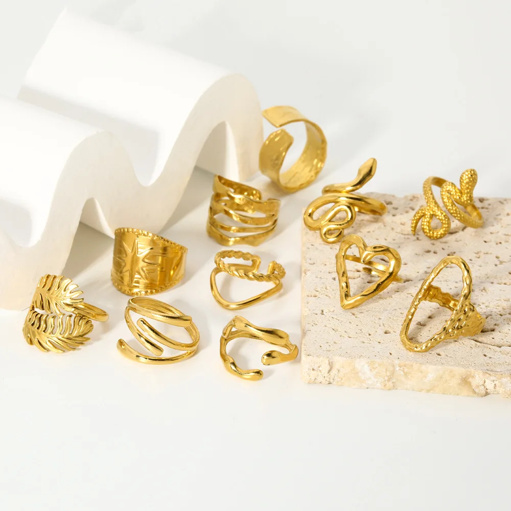 Stainless Steel Rings for Women Open Size New Stainless Steel Ring Mixed Designs Stainless Steel Rings Wholesale