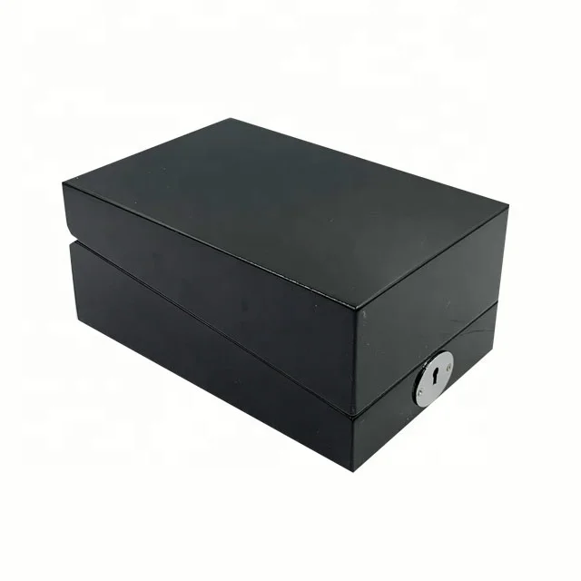 hot sale new design piano black lacquer finish luxury wooden perfume gift box