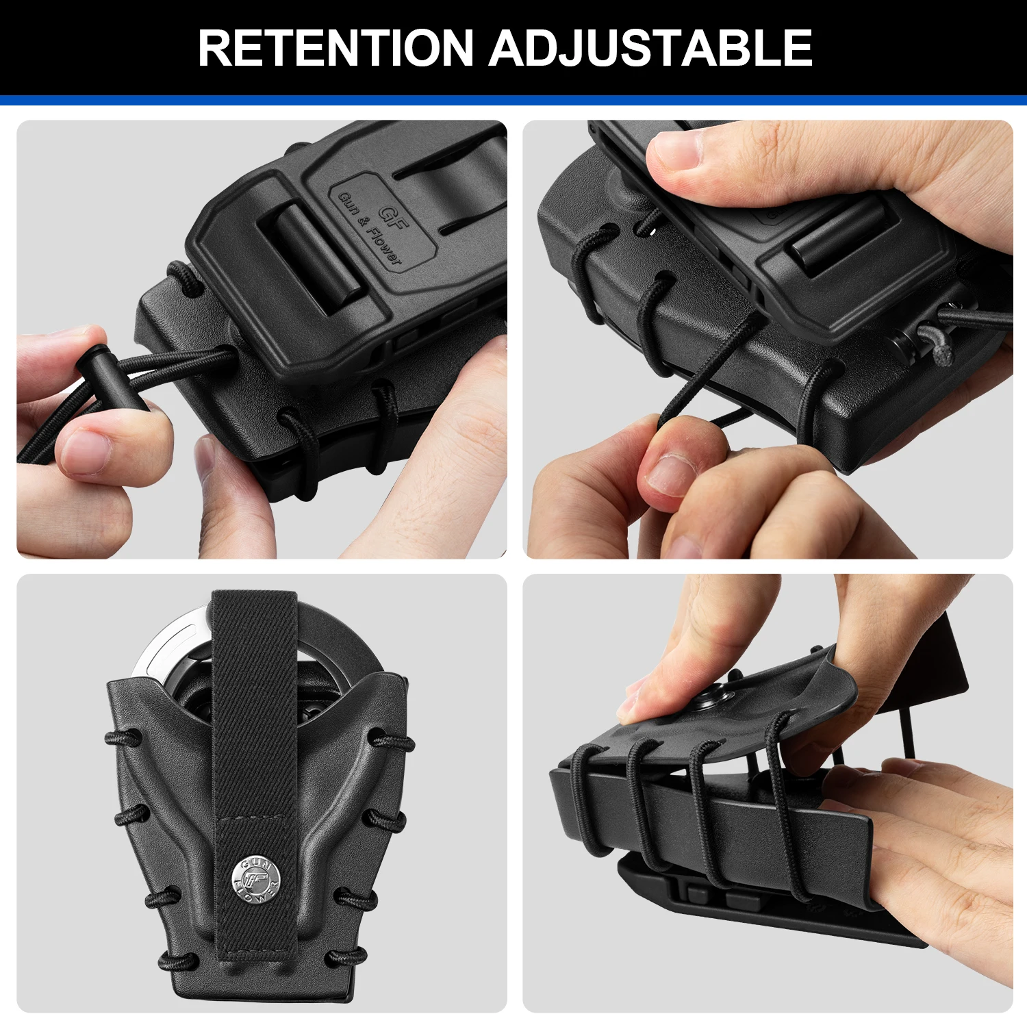 GunFlower Kydex Case Compatible with Belt Loop fit 1.5 2.25 Inch Width Belt