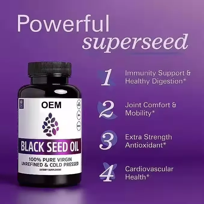OEM Organic Black Seed Oil | 100% Virgin Cold Pressed | Super Antioxidant for Immune Support Joints,Digestion,Hair & Skin