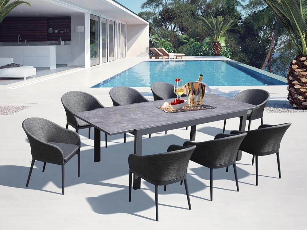 Современный набор обеденных столов с алюминиевой рамой