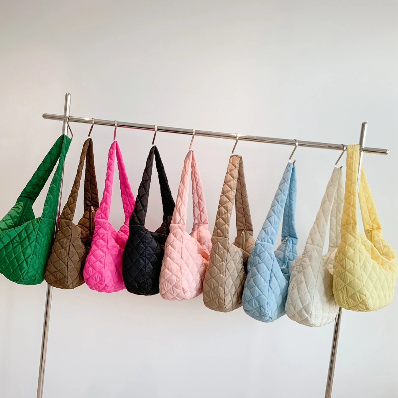 2024 New Arrival Soft Puffy Tote Quilted Canvas Crossbody bags Fashion Large capacity Solid Colors Ladies Shoulder Bags