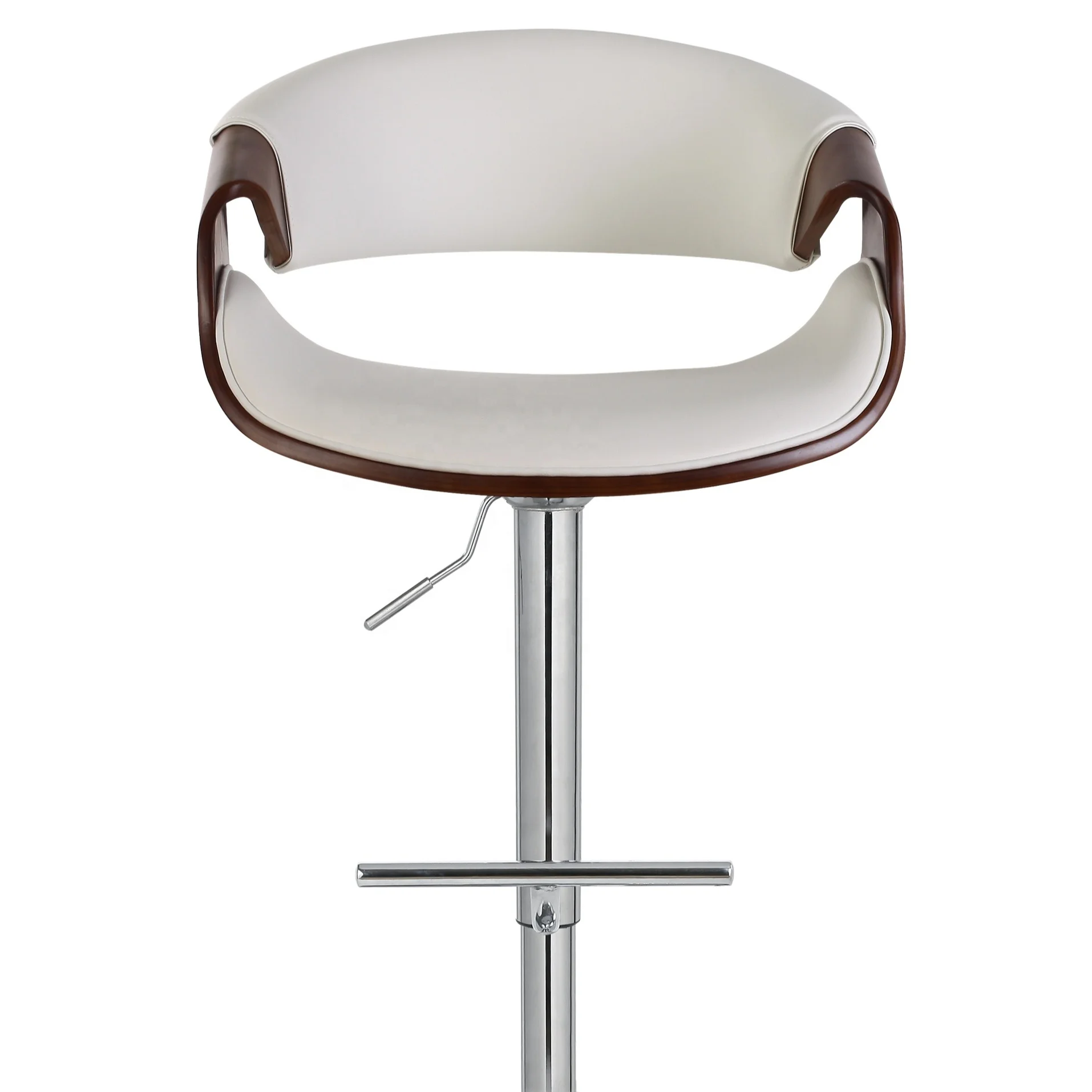  Commercial Office Furniture Swivel Faux Leather Bentwood Seater Matte Black Base Height Adjustable Bar Stool High Chair