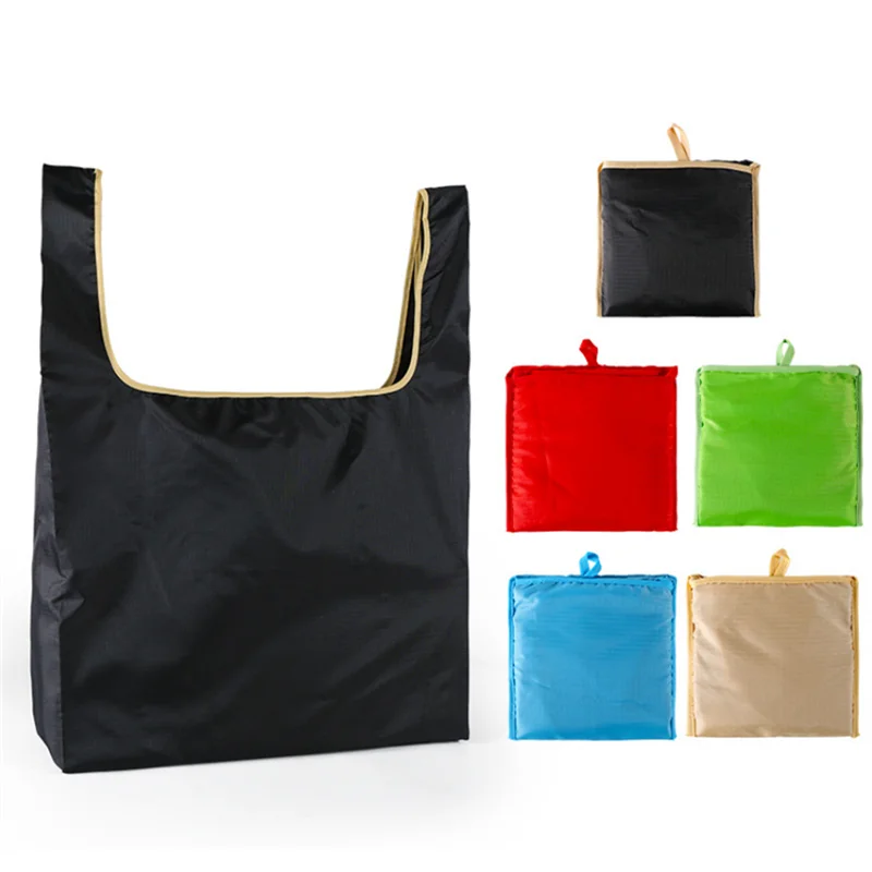 
Wholesale blank 210D oxford thin material waterproof foldable reusable shopping bags 