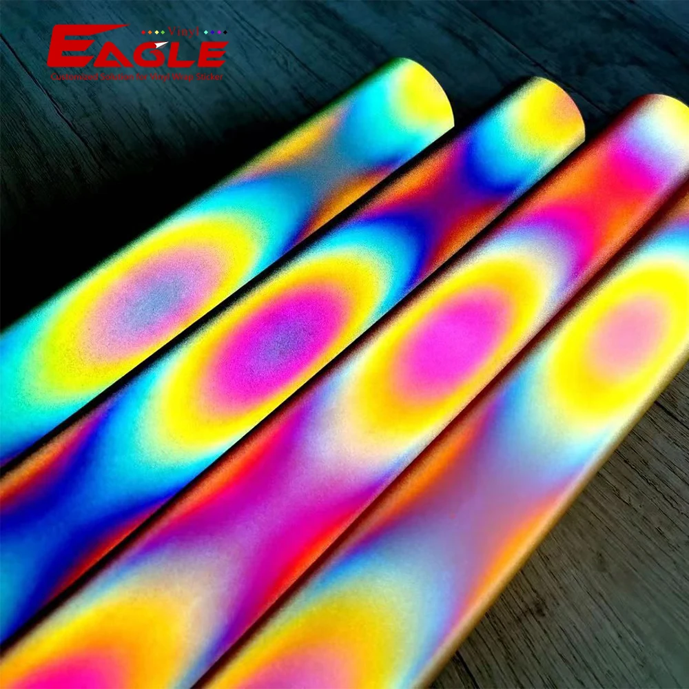 Новый продукт светоотражающий безопасный винил для рукоделия 12x12 дюймов самоклеящийся виниловый рулон с изменением цвета камеи