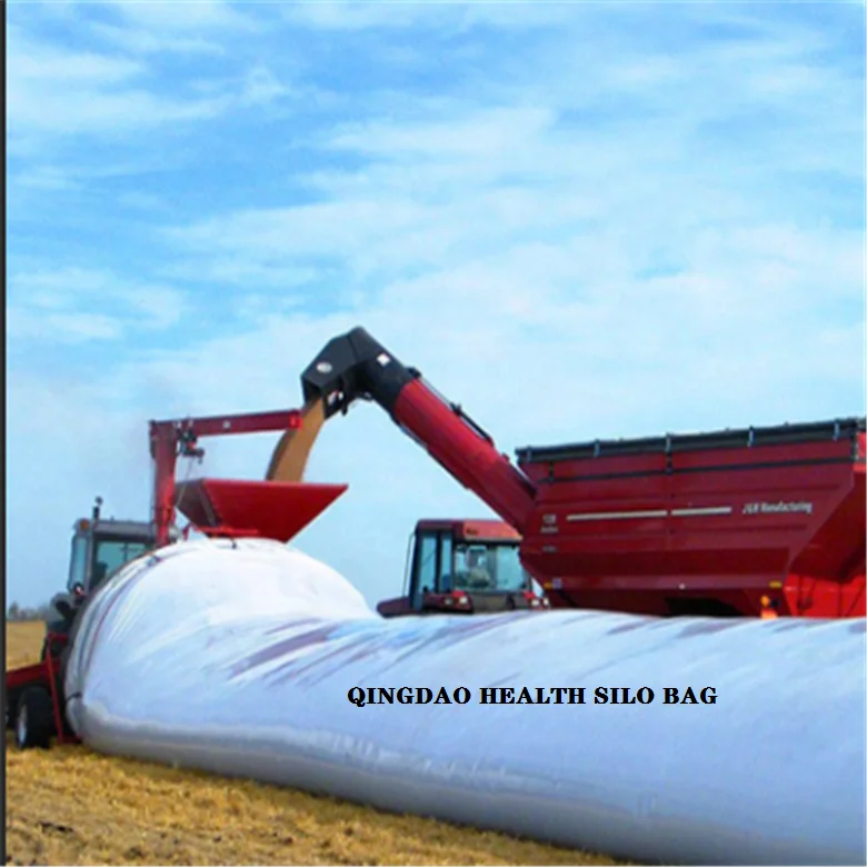 (60mx250micx9ft) white/black silo bag for storage grain.
