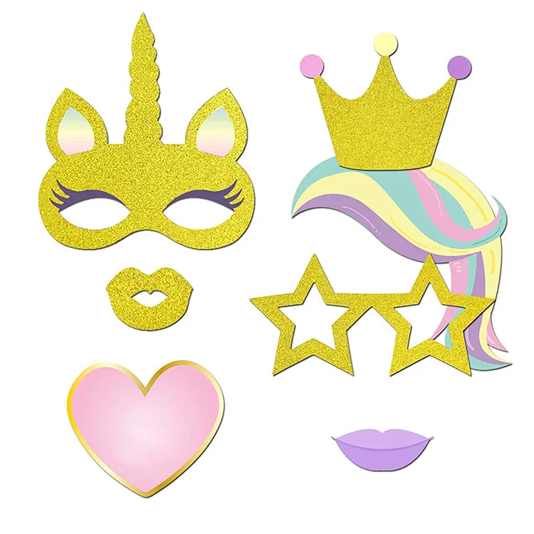 Nicro Rainbow Birthday Party Supplies Decorations Unicorn Photo Booth Props