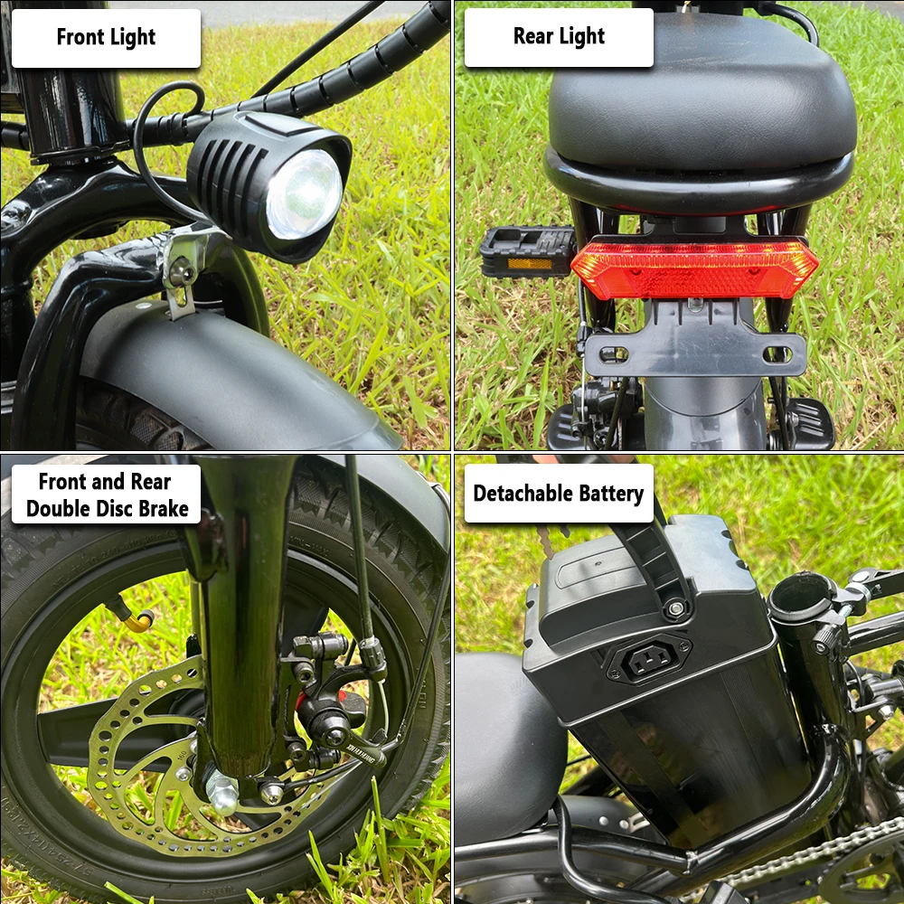 Free shipping Electric Folding Bike 48V 15Ah 14 inch 3 Speed beach city bicycle