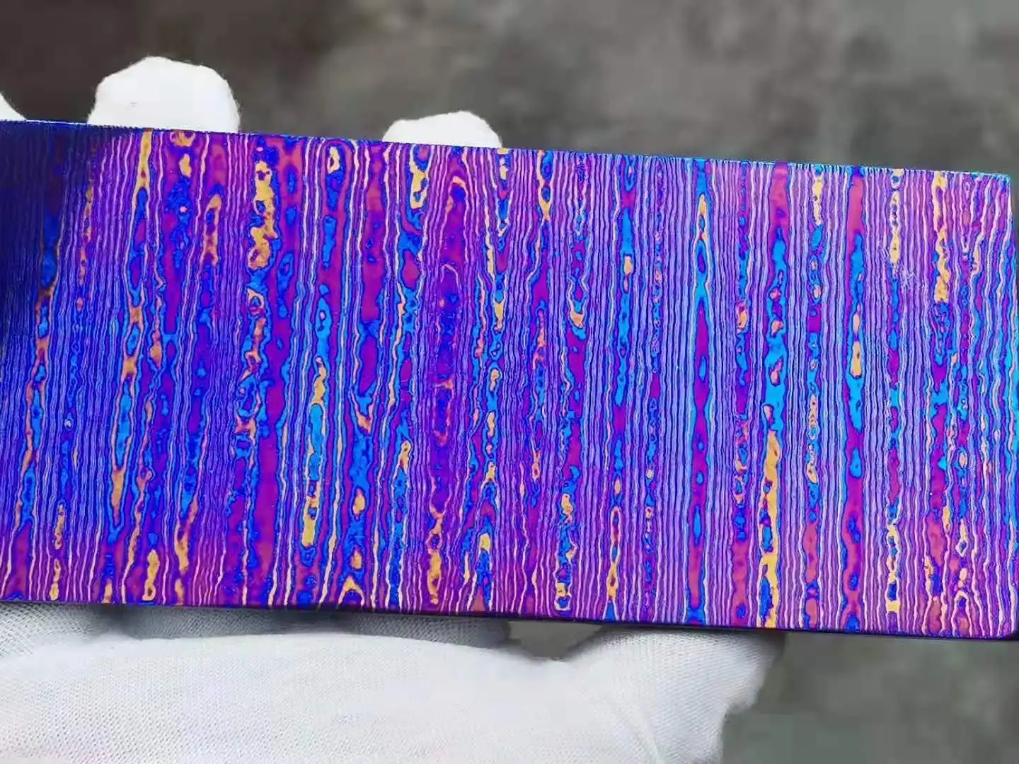 Custom Timascus Mokuti Titanium Damascus sheet