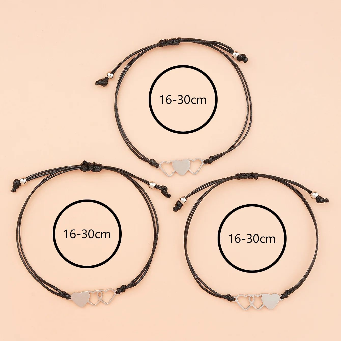 3 PCS/SET Stainless Steel Sisters Best Friends Charm Bracelets Friendship Jewelry Macrame Bracelet for Best Friend Sister