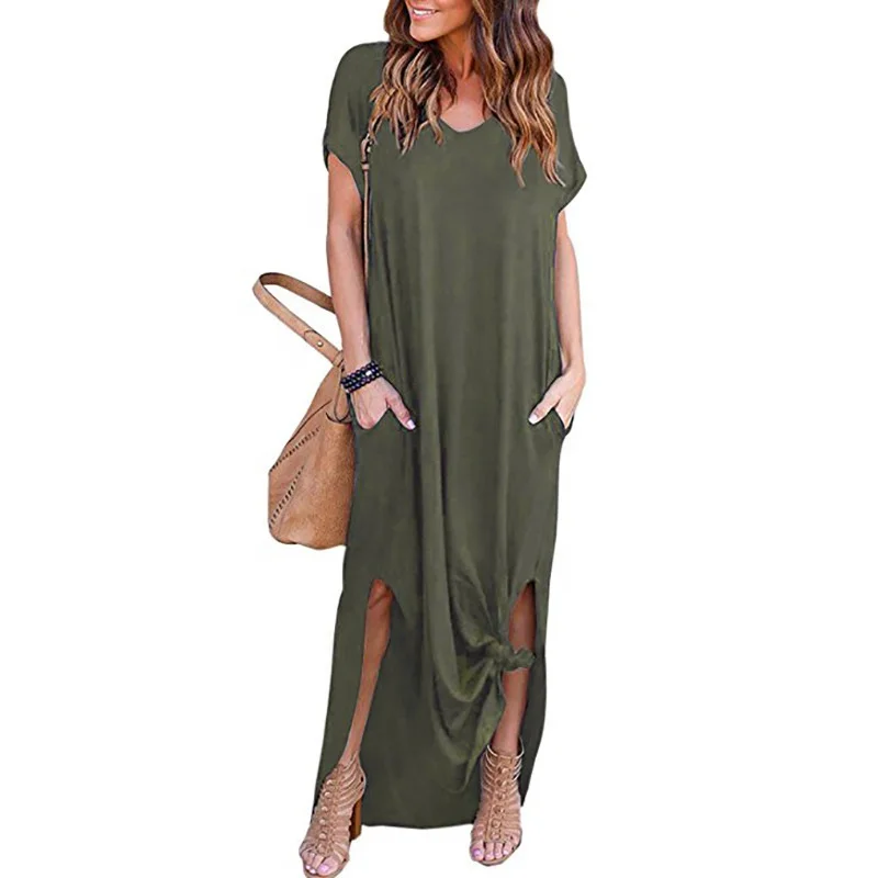 2022 Designer Elegant Plus Size Shirt Dress Casual Long Sleeve Printed Muslim Maxi Dresses for Women