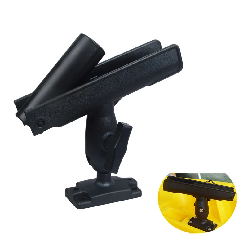 Allows For 360-degree With Mounts Adjustment Portable Boat Kayak Fishing Pole Rod Holders