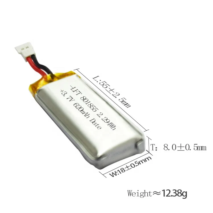 Factory supply 3.7V lipo battery 25C 620mah lithium battery for rc helicopter craft model airplane 801855