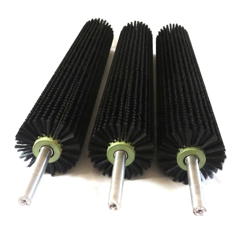 Custom Industrial Brass Wire Steel Wire Spiral Roller Brush and Nylon Cleaning Cylinder Brush