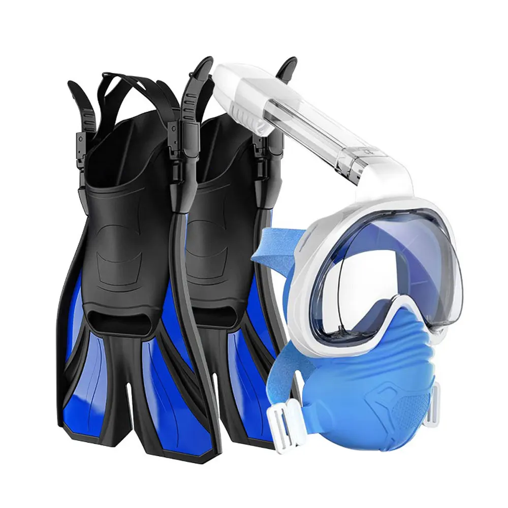 Chinese diving mask fins set suppliers factory for adults diving equipment snorkel fins set with diving snorkeling mask set