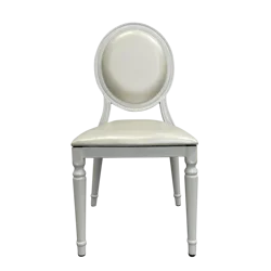 Wholesale Hot Selling Gold Stackable Design PU Leather Round Back Stainless Steel Hotel Banquet Event Wedding Chair