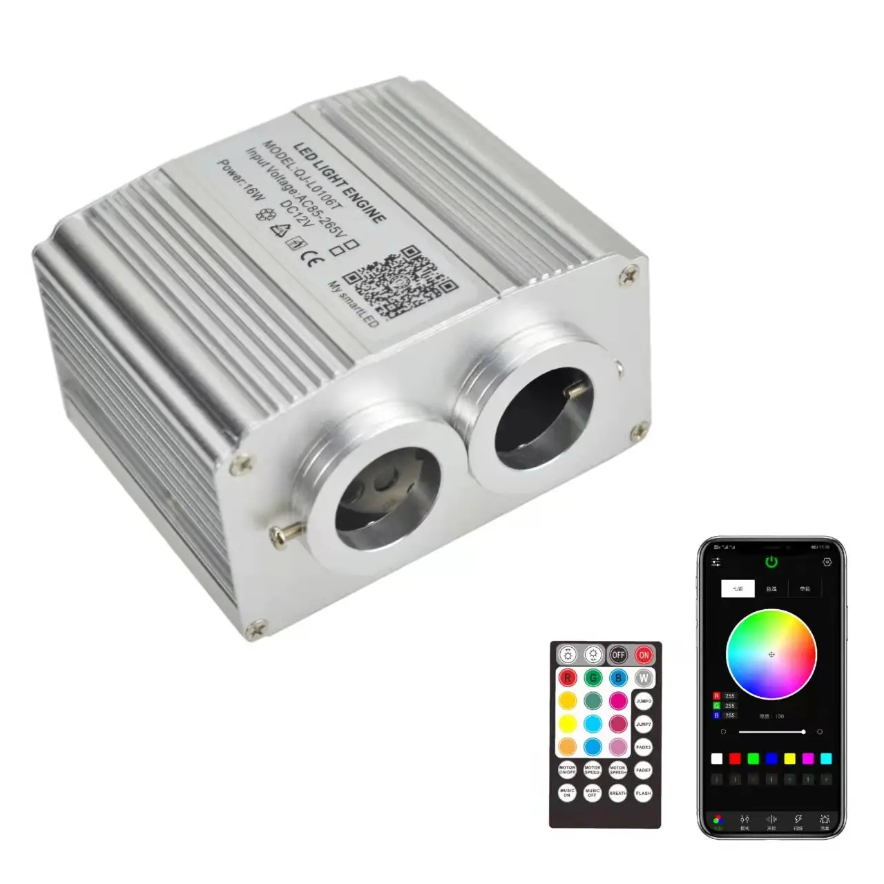 Multicolor RGBW 12W LED  Interior Ambient Luminous Cabinet Headliner Light Kit Fiber Optic Lights Fiber Engine