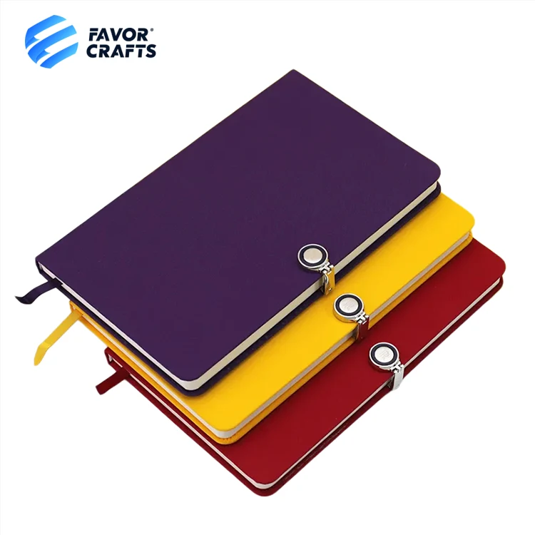 A5 Notebook Suit Office Meeting Diary Print Logo Simple Magnetic Button Business Promotion Hardcover Address Book Leather Cover