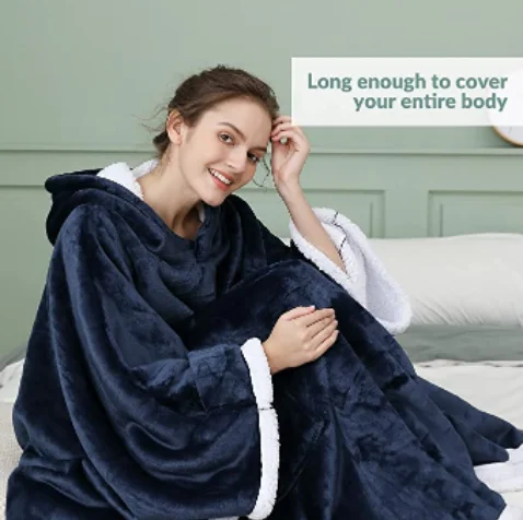 OEM High Quality Sherpa Blanket Poncho Sherpa Fleece Blanket Super Soft Warm