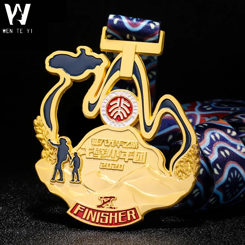 Factory Cheap Price ODM Bespoke Sublimation Blank Glowing Metal Judo gold medal Souvenir  Sports Miraculous Medal With Ribbon